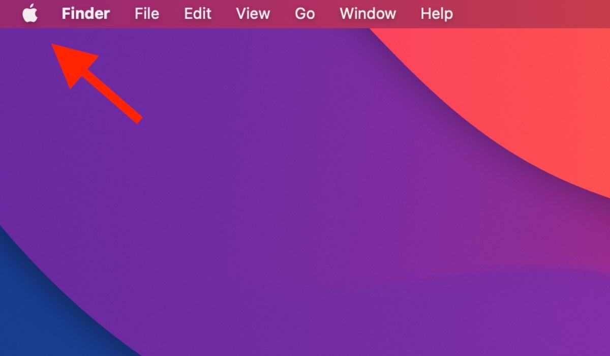 Нажмите значок Apple в верхнем меню