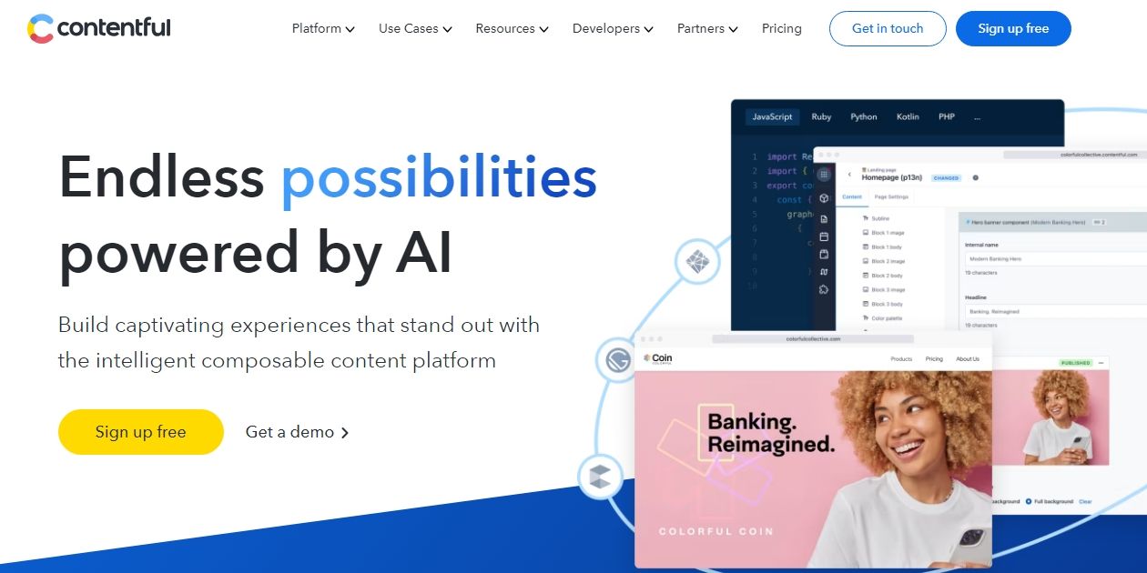 Главная страница Contentful