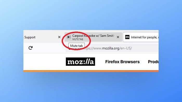 заглушить вкладку в firefox