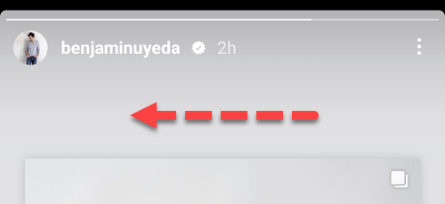 Свайп к предыдущей истории, чтобы просмотреть контент справа налево.