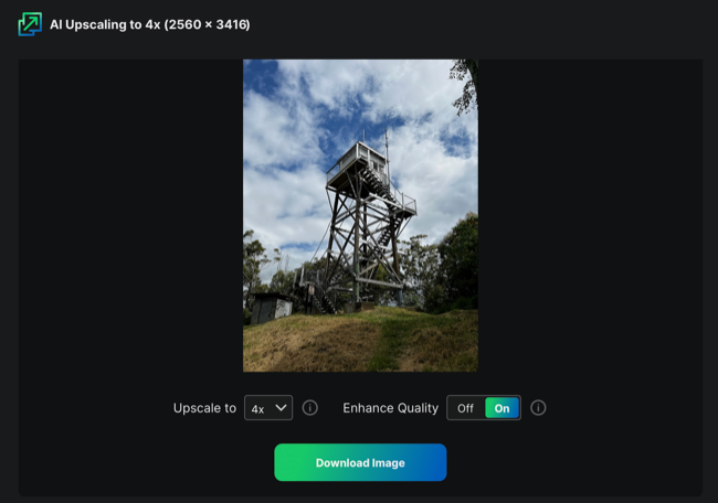 Скриншот веб-интерфейса Upscale.media.