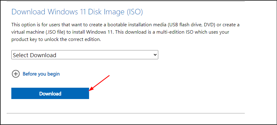 Скачивание образа Windows 11 ISO