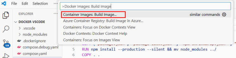 Costruisci immagine Docker