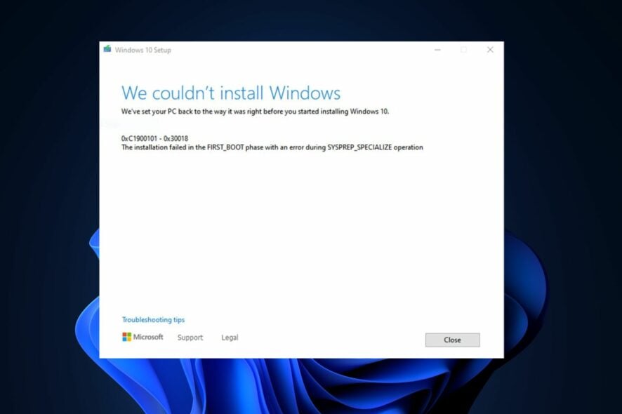 Ошибка 0xC1900101 – 0x30018: как исправить