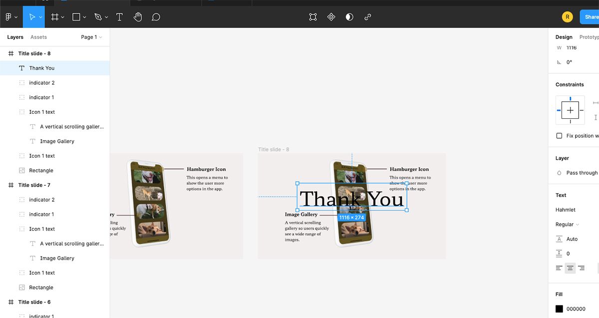 Figma с макетом и надписью 'Thank You' поверх.