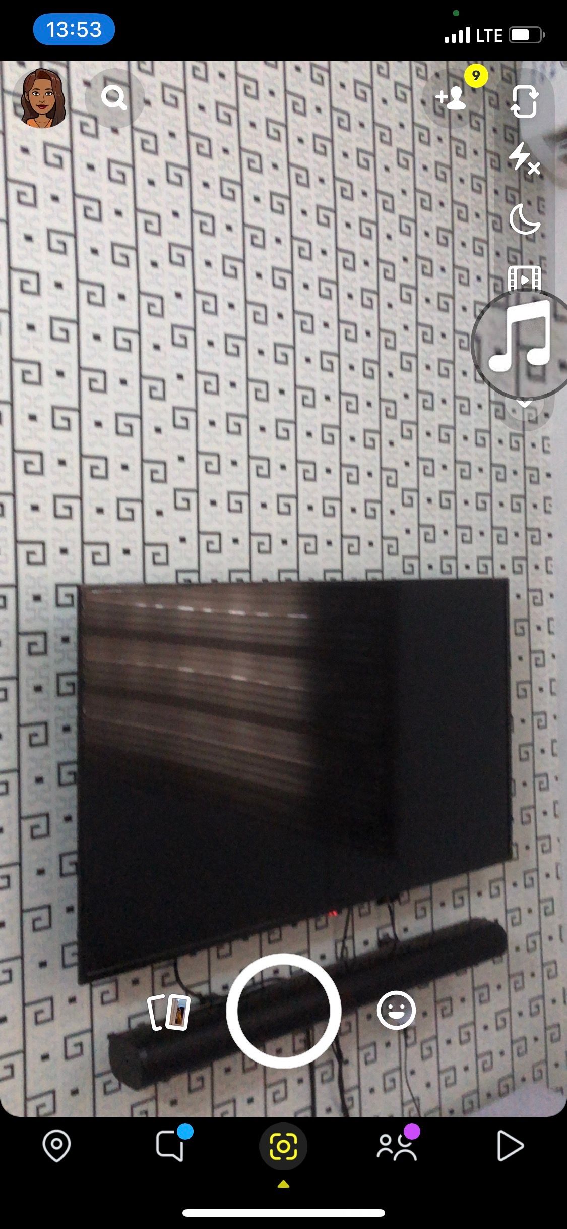 Кнопка X для отмены музыки в Snap