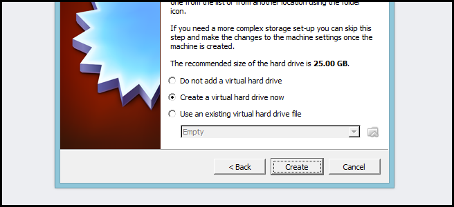 Выбор формата виртуального диска VDI