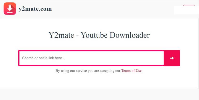 страница Y2Mate с полем для URL