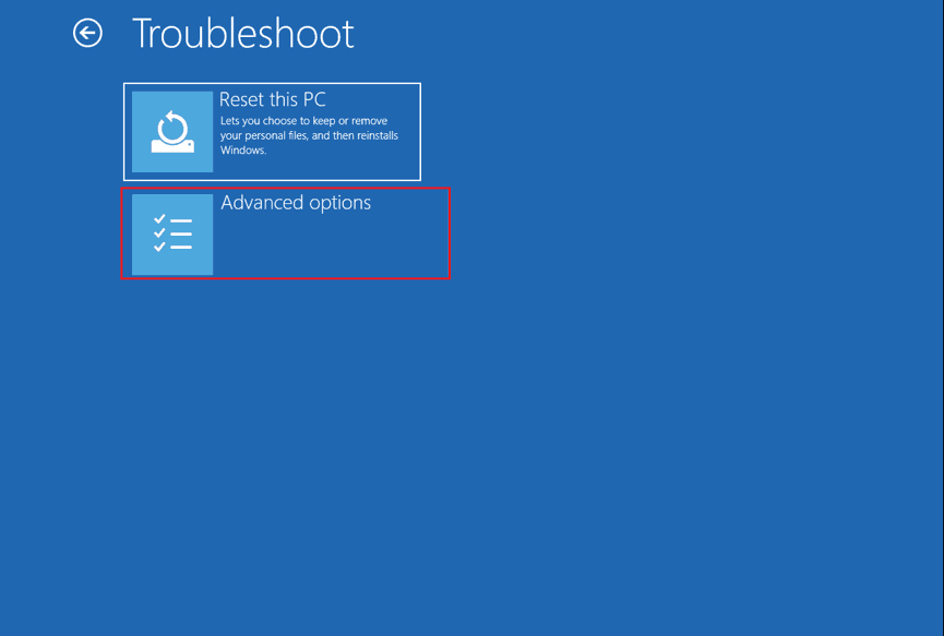 Дополнительные параметры WinRE