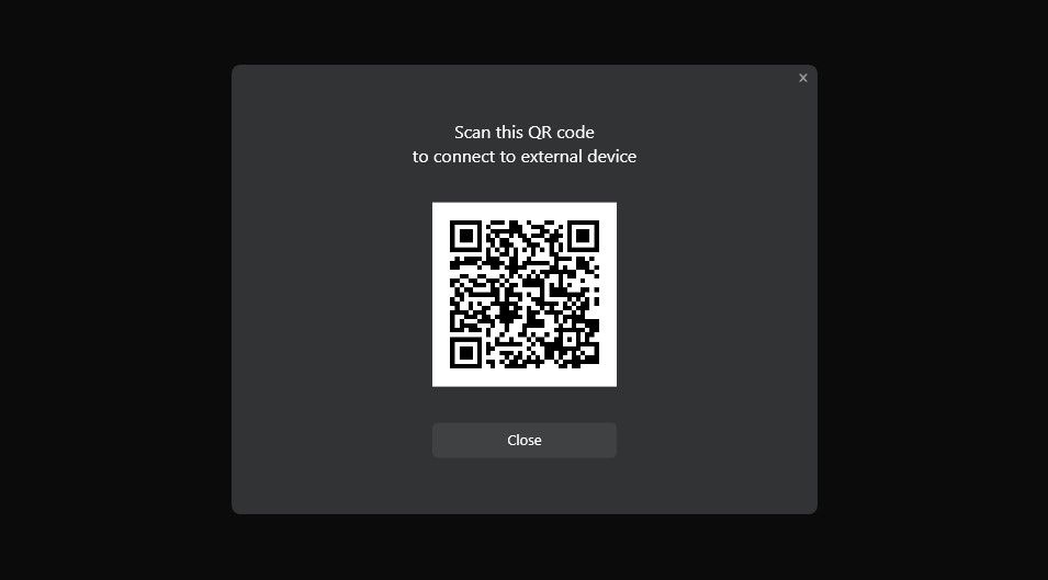 Сканирование QR‑кода в приложении Luminar Share