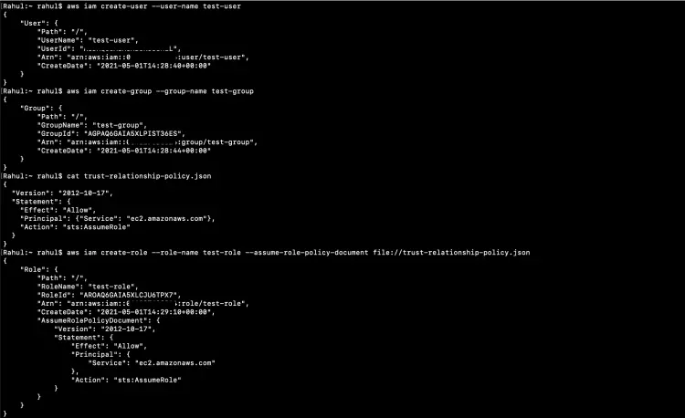 Создание пользователя, группы и роли