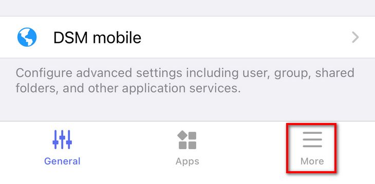 Нажмите «More» в DS Finder.