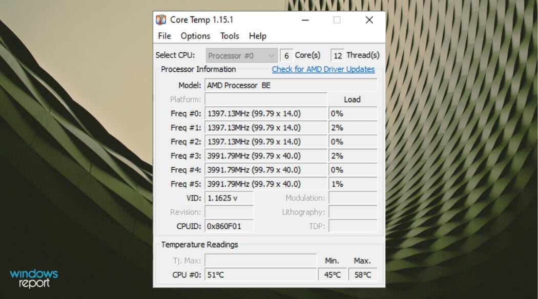 Core Temp: температура каждого ядра в трее