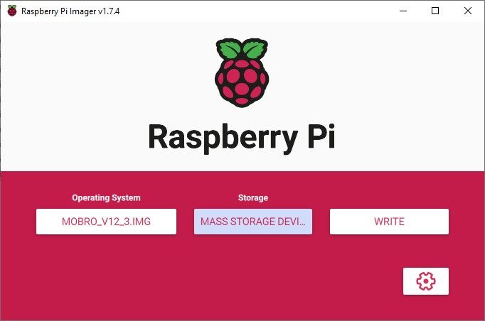 flashing mobro raspberry pi image on raspberrypi SD card using raspberry pi imager