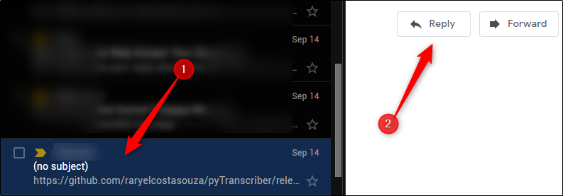Открыть и ответить на письмо