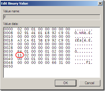 Редактирование значения в шестнадцатеричном представлении: замена 11 на 10