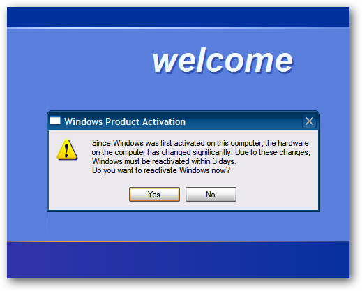 Сообщение о необходимости активации Windows после переноса