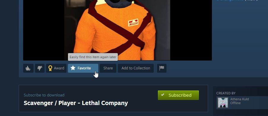 Добавление мода в избранное на Steam Workshop