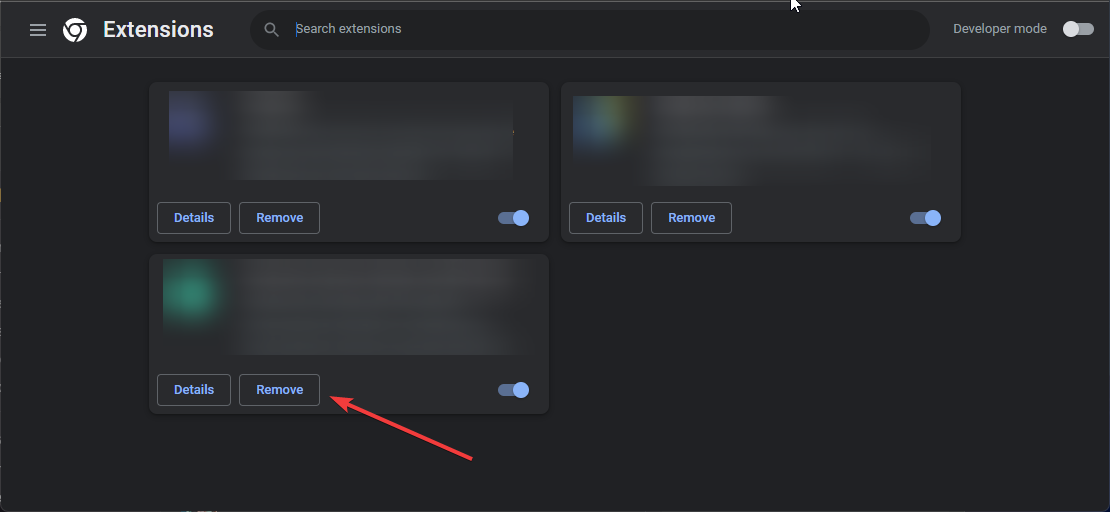 Отключение и удаление расширений