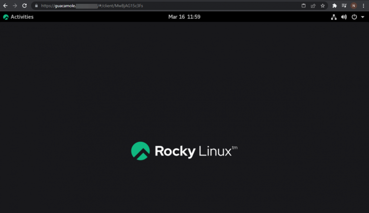 Рабочий стол Rocky Linux в Guacamole