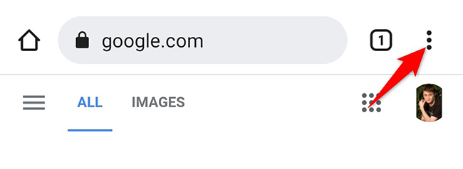 Нажмите три точки в мобильном Chrome.