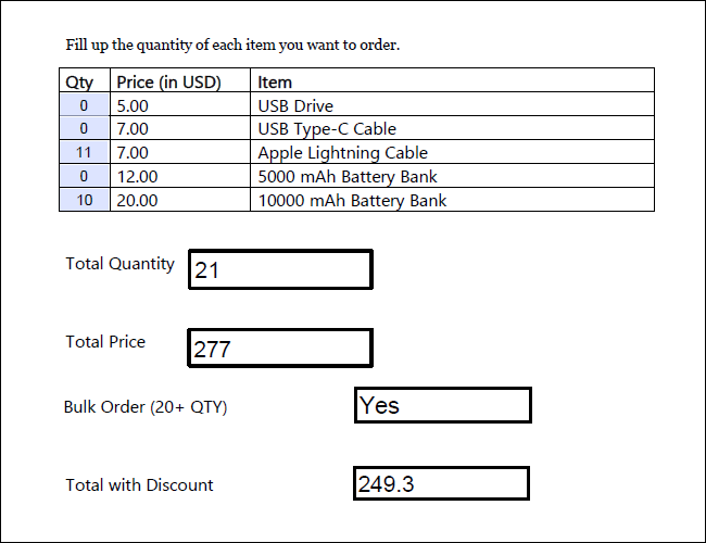 Результат применения множества условий в Acrobat