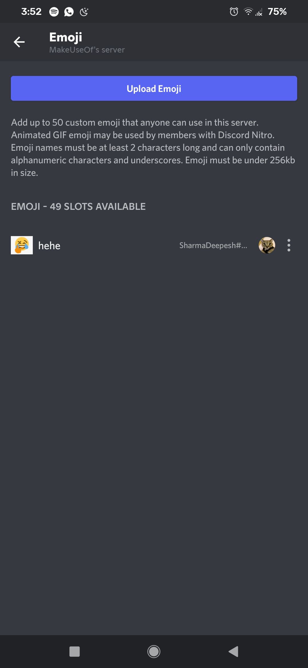 Загрузка эмодзи в Discord — выбор файла