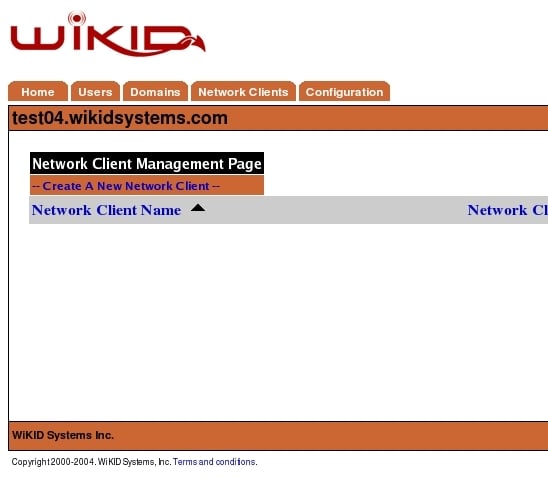 Экран добавления сетевого клиента WiKID