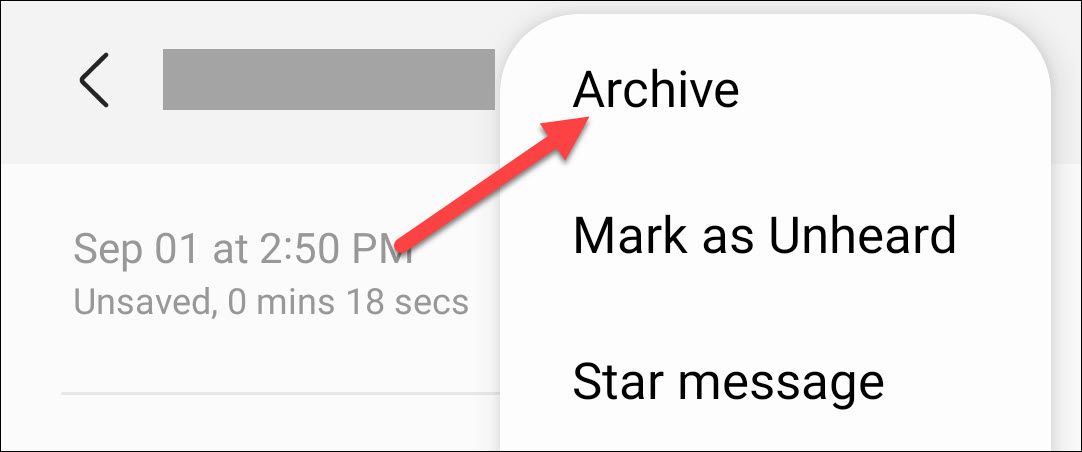 Выберите Архивировать в меню.