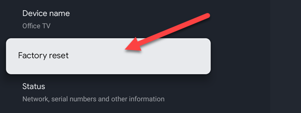 Выберите «Сброс к заводским настройкам».