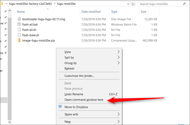 Запуск flash-all.bat в командной строке