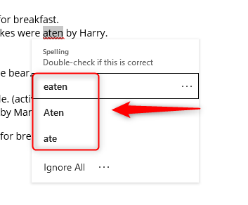 Выбор орфографического предложения исправления