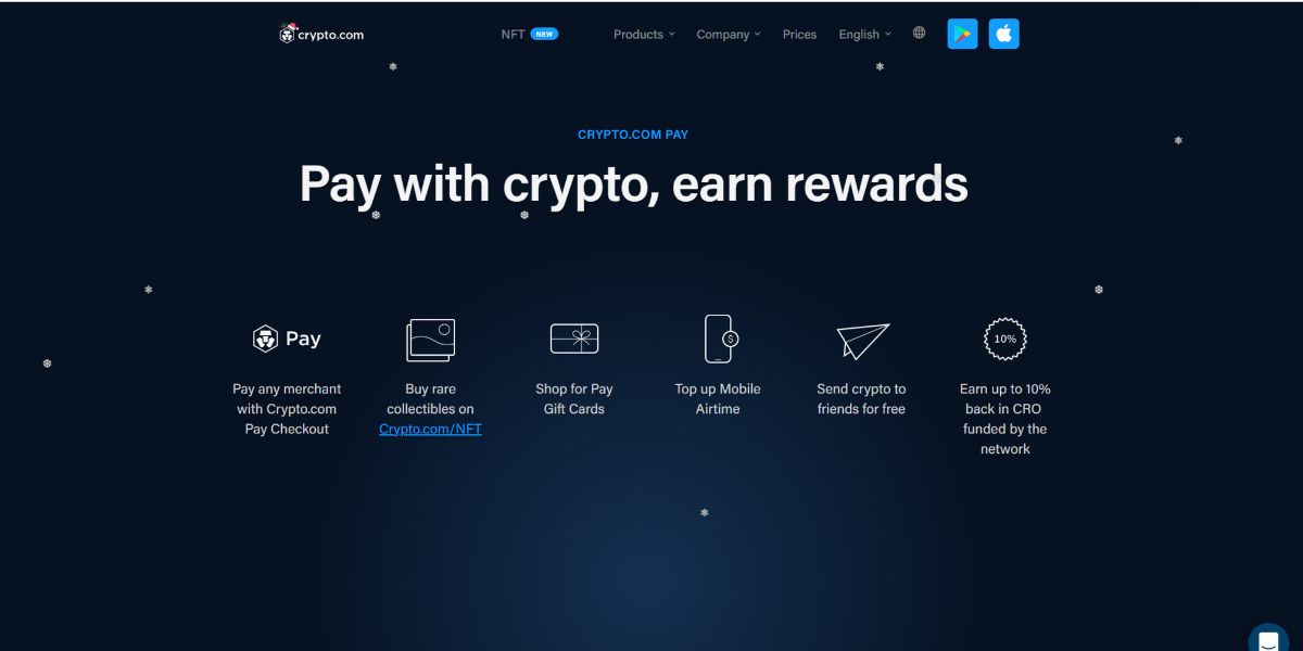 Интерфейс Crypto.com Pay