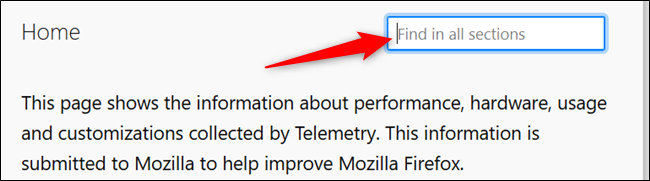 Поиск конкретных метрик телеметрии с помощью строки поиска.
