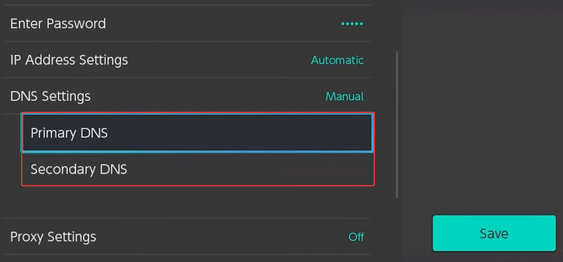 Ввод DNS-серверов