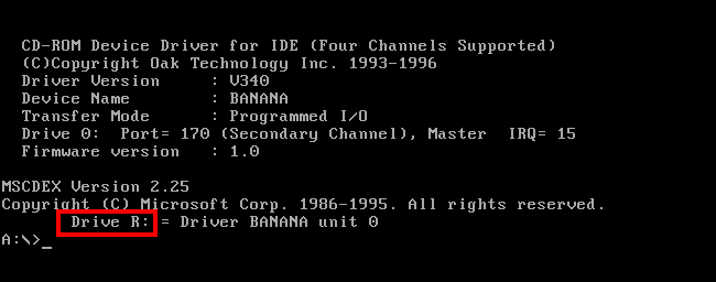 Идентификация буквы виртуального CD‑привода при загрузке