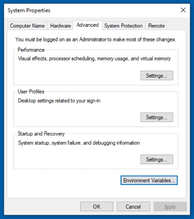 редактирование переменной path в windows