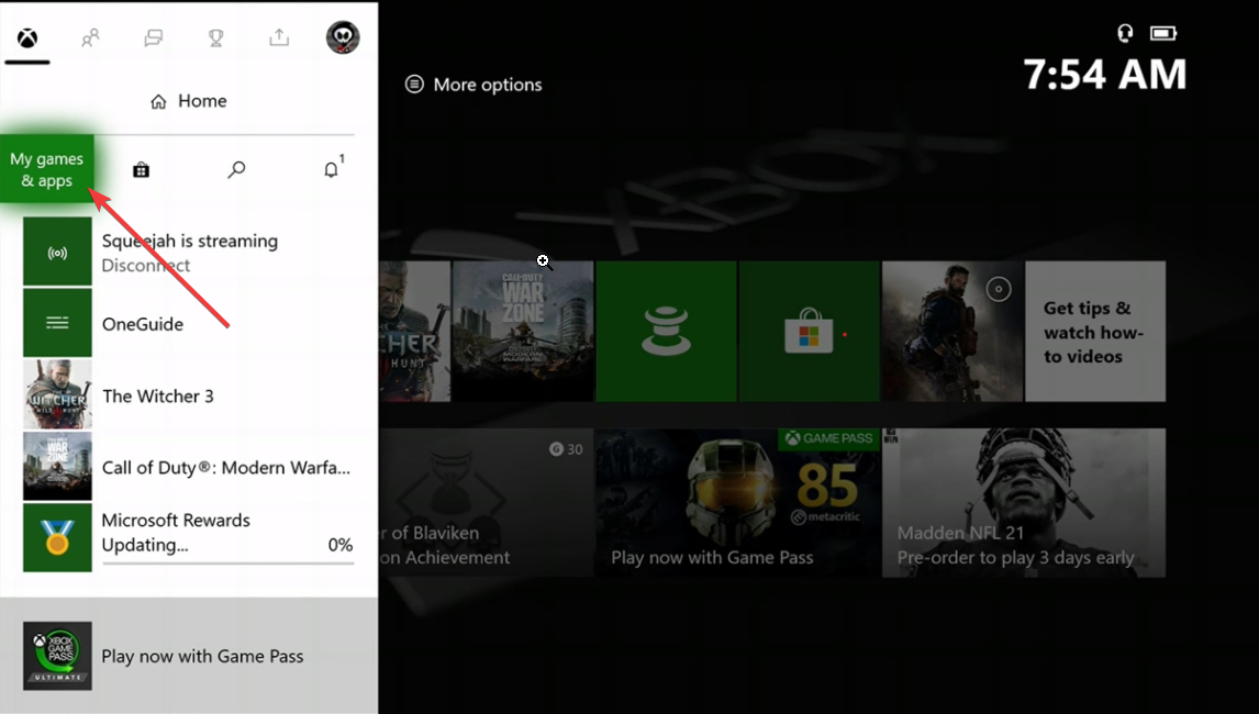 Экран «Мои игры и приложения»