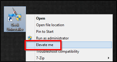 Пункт меню zElevator в Проводнике