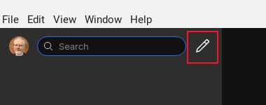 Кнопка создания нового сообщения в Signal desktop
