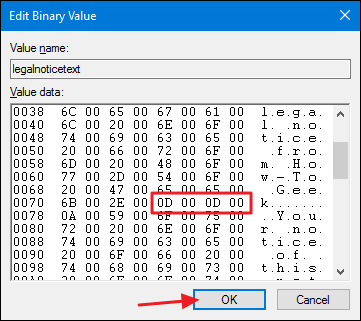 Пример вставки 0D00 для двойного переноса строки