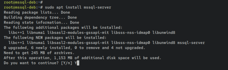 Установка MSSQL Server