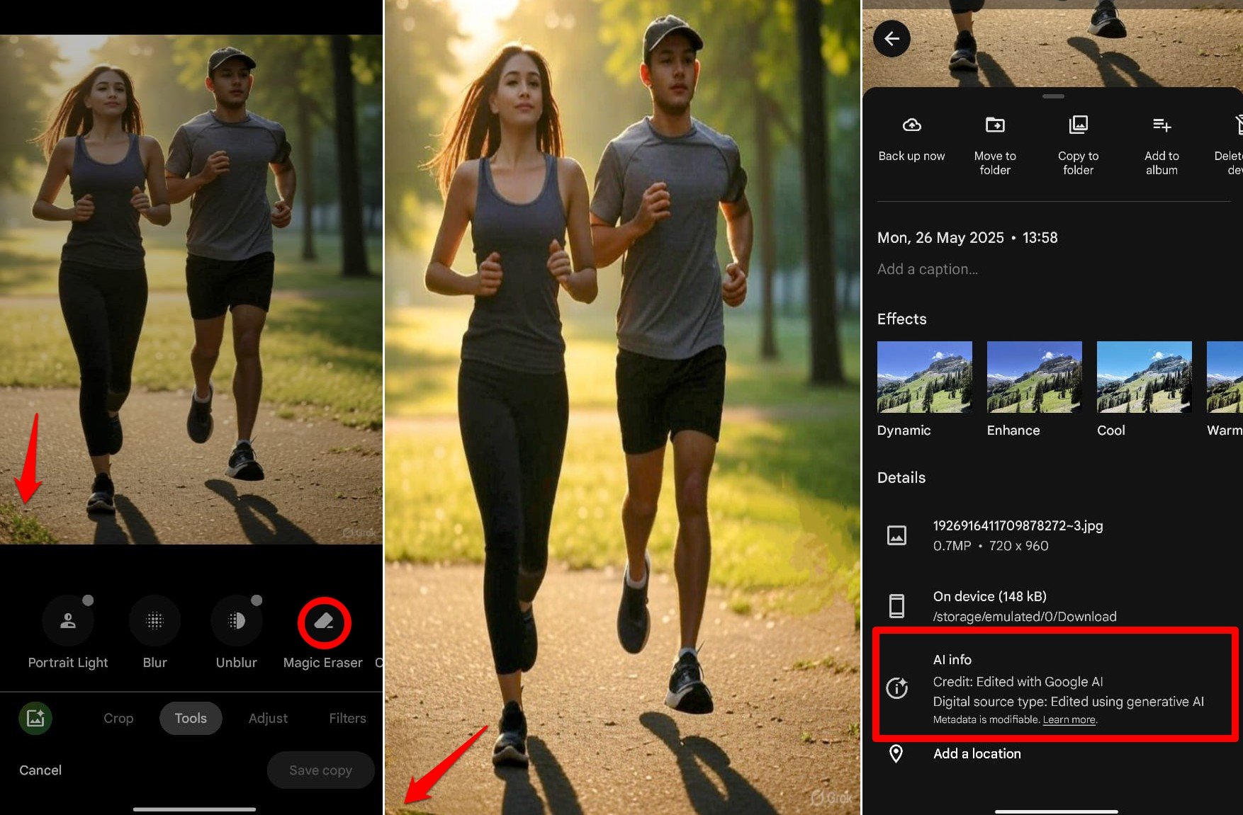 Проверка информации AI в Google Photos на Android