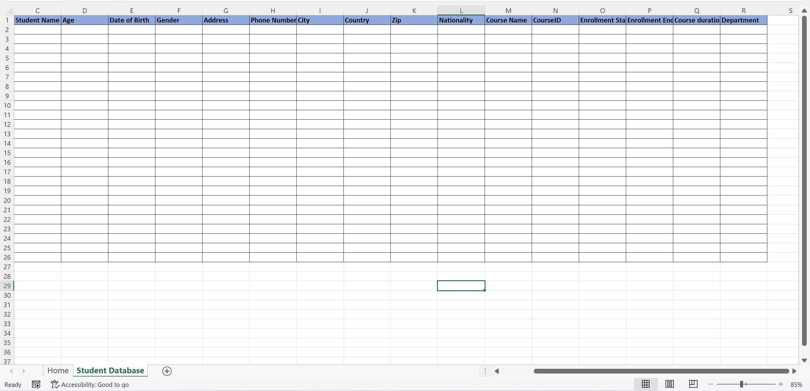 Лист Excel