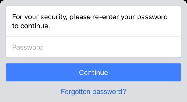 Facebook Messenger Enter Password