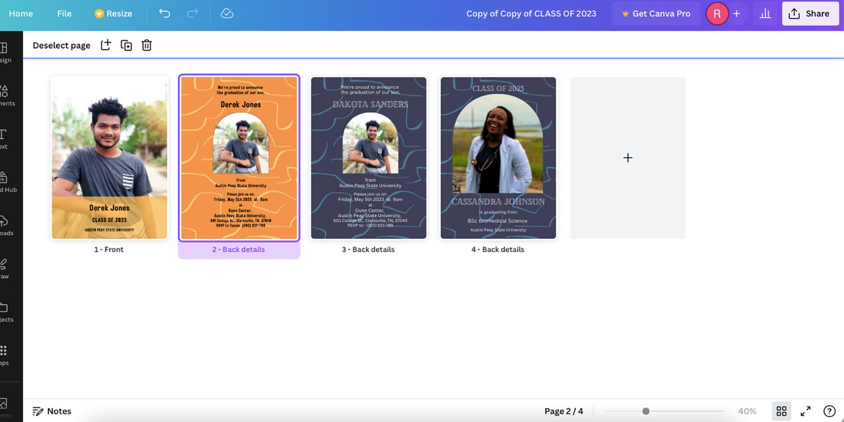 Canva template design in two colors