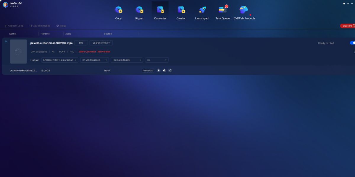 DVDFab Enlarger AI: импорт и установка 4K
