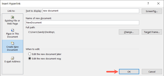 Кнопка «ОК»