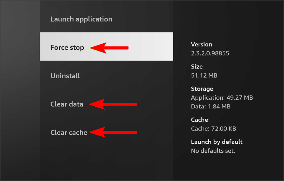 Очистка кэша и данных приложения