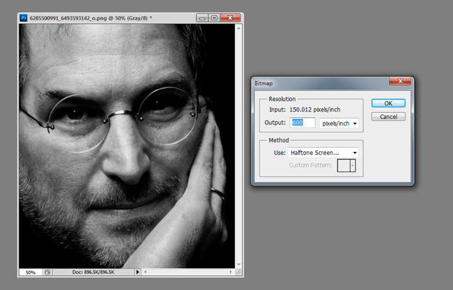 Параметры конвертации в Bitmap с опциями Halftone Screen